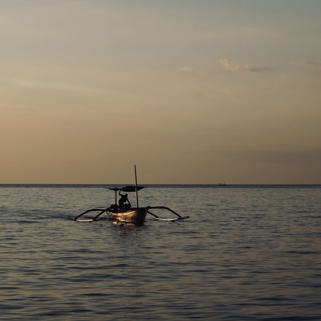 fisherman boat at lovina beach